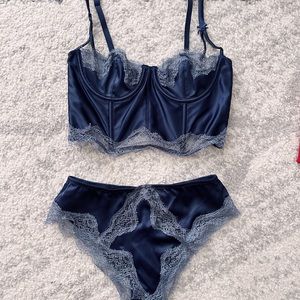 SOLD Victoria’s Secret Navy Blue Lingerie Set